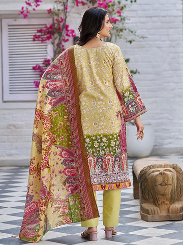 Varanga Women Ethnic Floral Mirror Embroidered Pakistani Kurta With Trouser & Dupatta